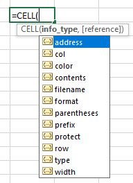 Image result for Excel Cell Functions