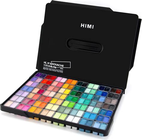 HIMI Gouache Paint Set, 112 Colors x 12g Twin Jelly Cup Design in a ...