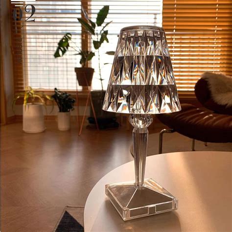 Buy overa Diamond Table Lamp, 3 Colors Changing Touch Control Acrylic ...