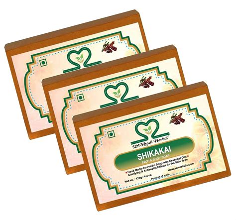 Buy Parvati Gramodyog Herbal Khadi Shikakai Soap, 125 g, Pack of 3 ...