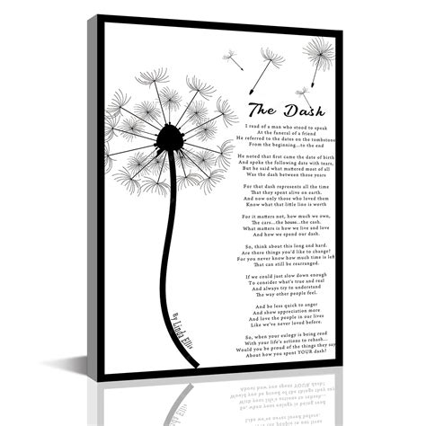 Amazon.com: The Dash Poem on Death Grief Quote Art Wall Decoration ...