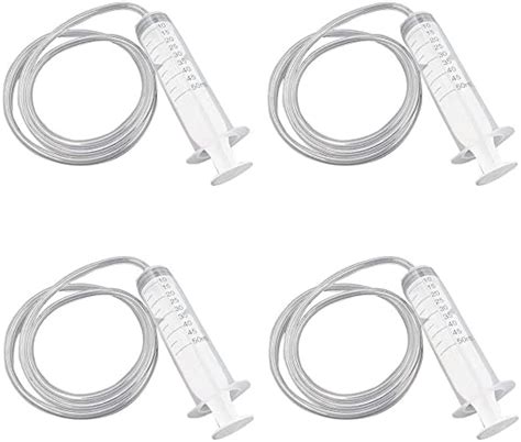 Sscon 4pcs 50ml Syringe with Tube, Large Plastic Syringe with Tubing ...