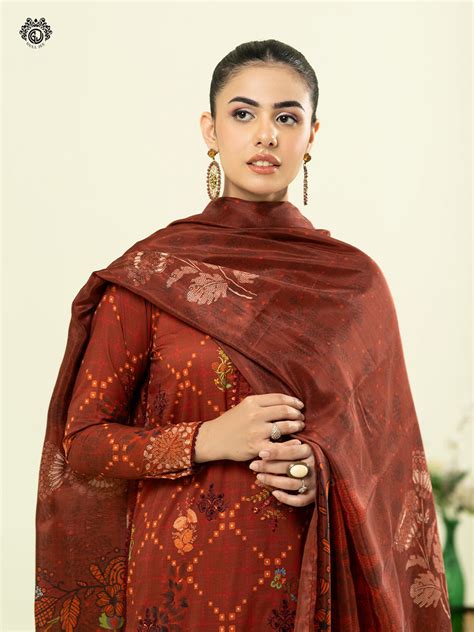 GullJee Morja Lawn Suit GMJ2406A7 - Brown Pakistani Lawn Suit for ...