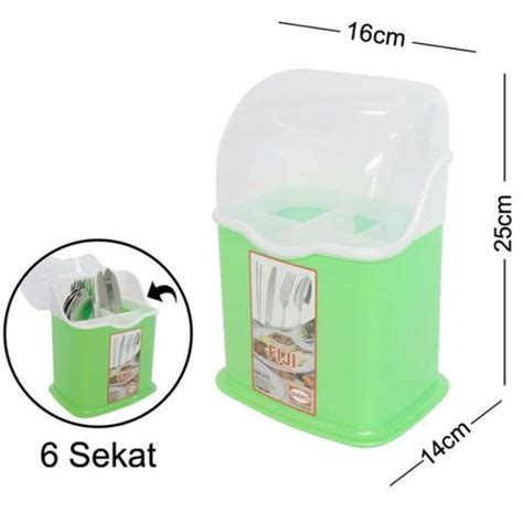 Jual Tempat Sendok Garpu / Cutlery Holder Isi 6 Sekat Shinpo Fiji Tutup ...