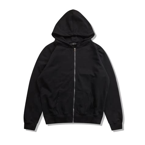 Custom Heavy Oversized Black Zip Up Hoodie for Men | Eco-Friendly ...