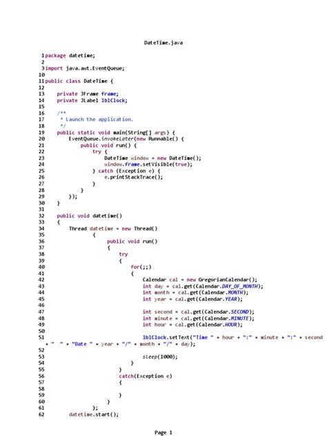 Sample Clock Program in Basic Java 的图像结果