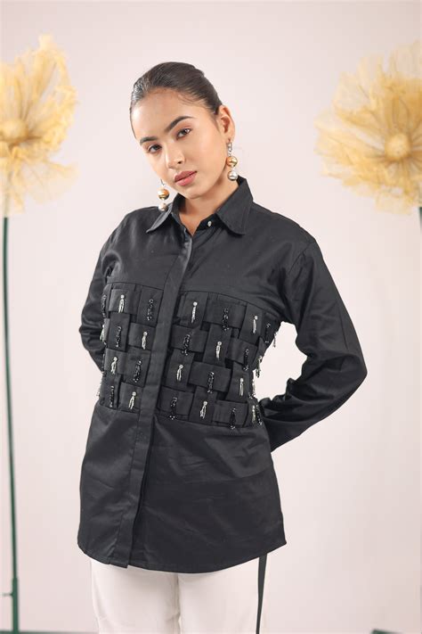 The Black Criss Cross Check Cotton Shirt – Beyond Stitches