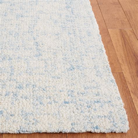 Abstract Hand Tufted Light Blue and Ivory 2'-3" x 8' Runner Rugs by ...