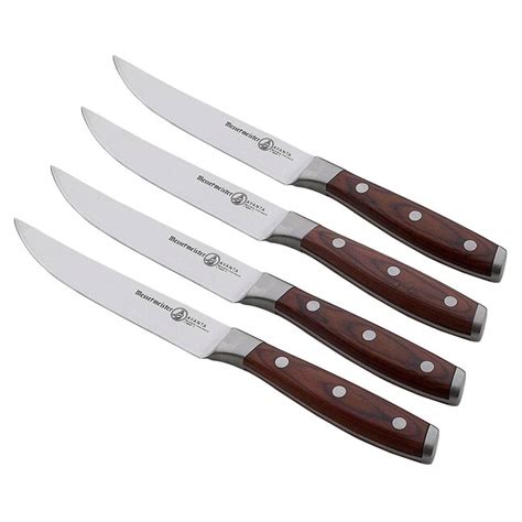 Messermeister Avanta Fine Edge 4 Piece Steak Knife Set Pakkawood Handle ...