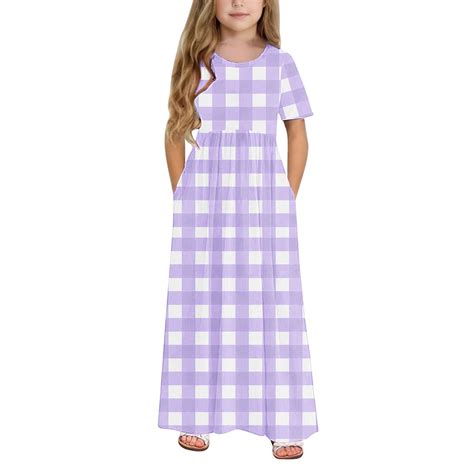 Babcutegg Toddler Girls' School Wear Dresses, Check Pattern Short ...