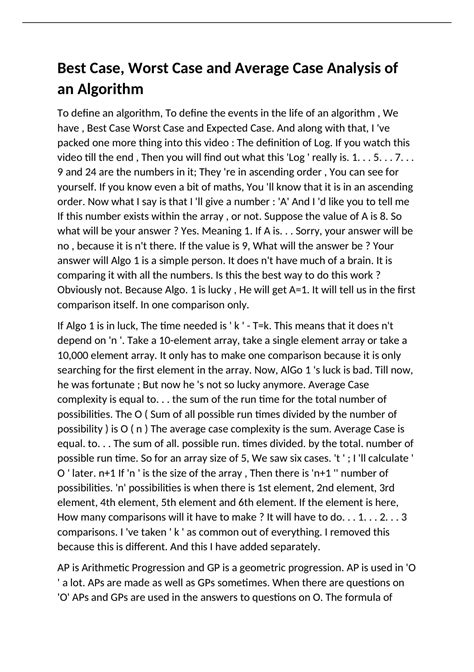 Image result for Worst Case Algorithm Analysis