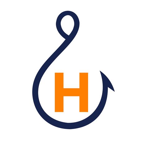 Fishing Logo On Letter H Sign, Fishing Hook Logo Template 17770938 Vector Art at Vecteezy