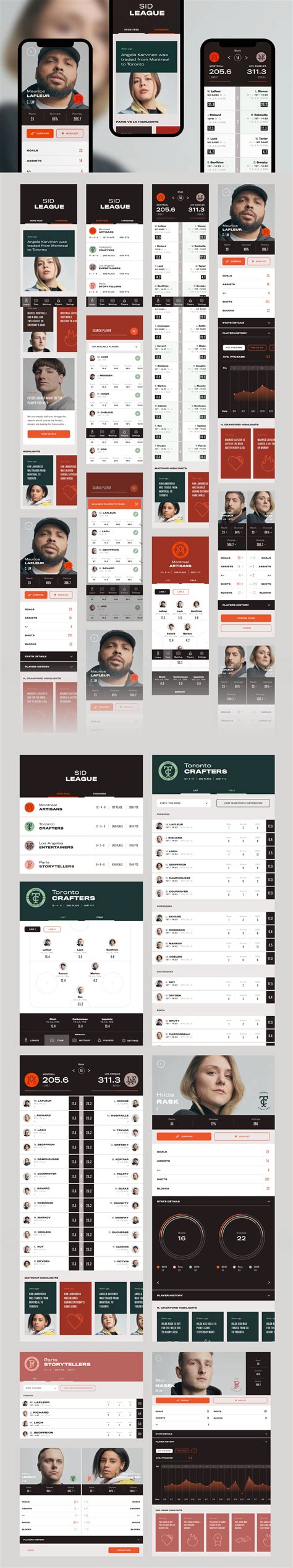 Sid League UI Kit for Adobe XD - Free UI Kit - UI STORE DESIGN