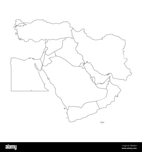 Blank Middle East Map With Borders