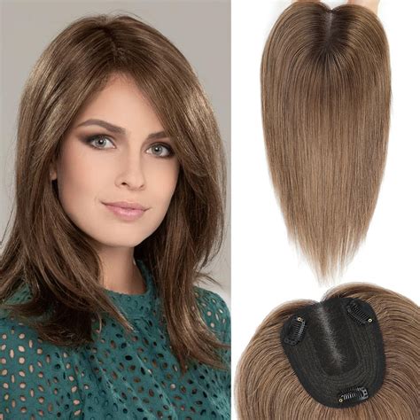 Amazon.com : Glaskasf Hair Topper for Women 100% Remy Human Hair for ...