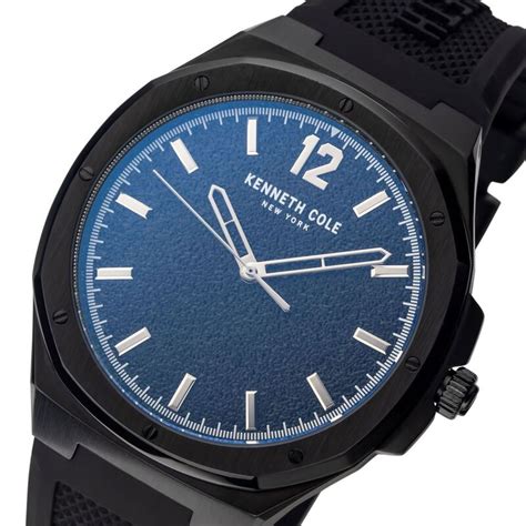 Buy Online Kenneth Cole Quartz Analog Black Dial Silicone Strap Watch ...
