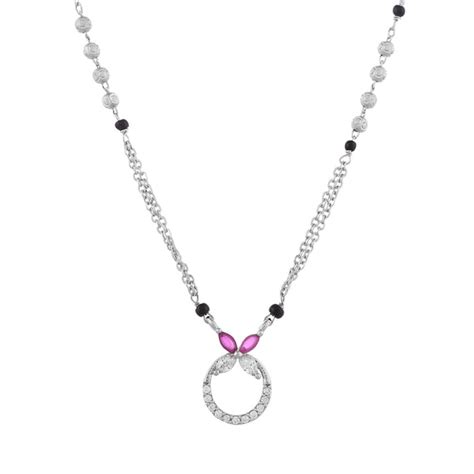 Sparkling Elegance Beaded Silver Plated Mangalsutra – VOYLLA