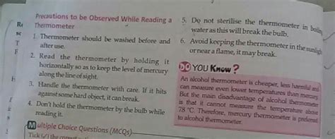 what precautions should be taken while readind a clinical thermometer ...