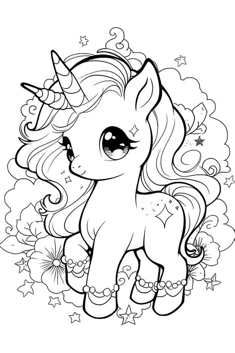 Premium Photo | Cute Unicorn Coloring Pages for Kids Unicorn Coloring ...