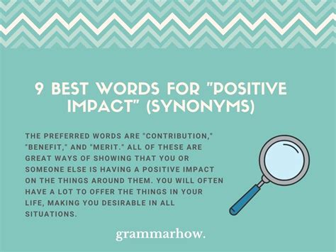 9 Best Words For "Positive Impact" (Synonyms)