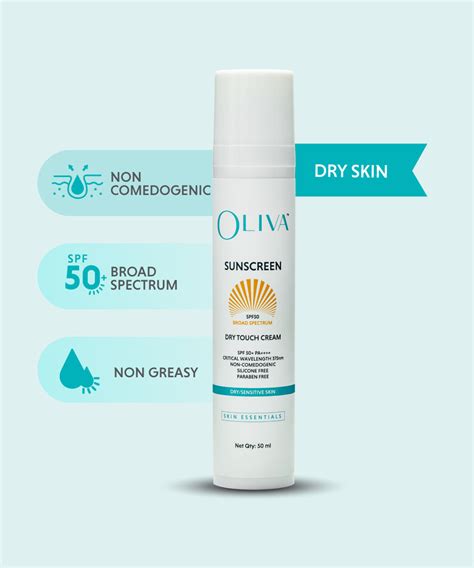 Oliva® Dry Touch Cream Sunscreen SPF 50+ For Dry / Sensitive Skin