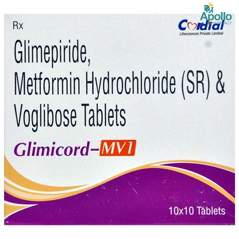 GLIMICORD MV 1MG TABLET 10'S | Uses, Side Effects, Price | Apollo Pharmacy