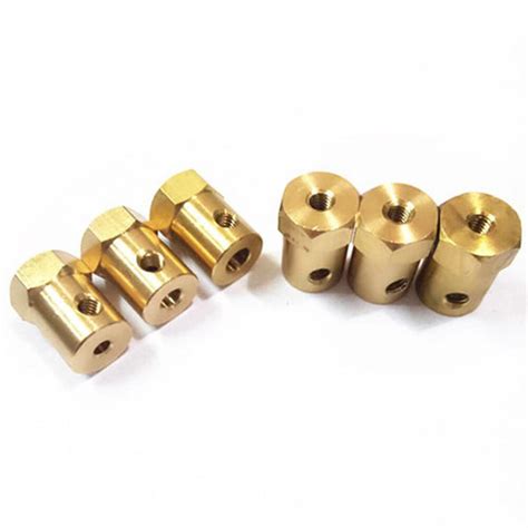 Hex Brass Motor Coupler by ThinkRobotics | Brass Hex Coupling for ...