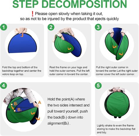 Buy EMART Portable Green Screen Backdrop, 5 x 6.5ft Collapsible Pop Up ...