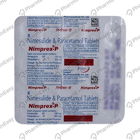 Nimprex P Strip Of 15 Tablets: Uses, Side Effects, Price & Dosage ...
