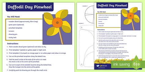 Daffodil Day Pinwheel Template