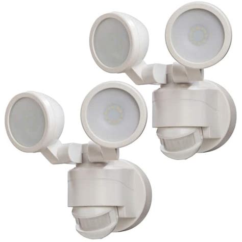 Buy 180-Degree White Motion Activated Outdoor Integrated LED Twin Head ...