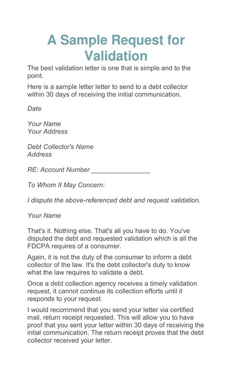 Debt Collection Validation Letter 的图像结果