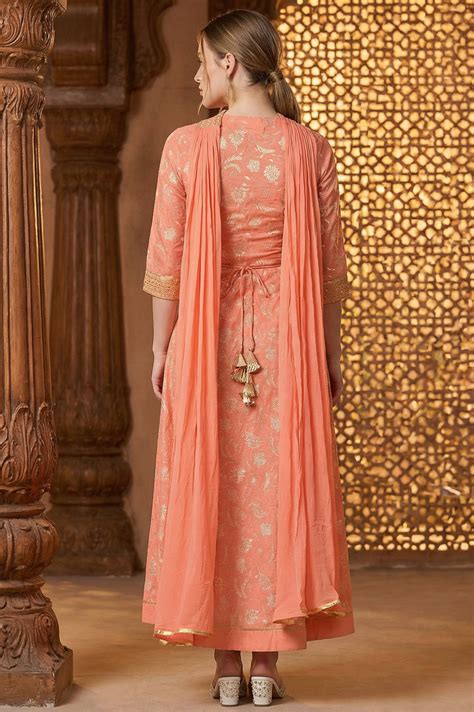 Buy Orange Zari Embroidered Dress And Dupatta Online for Woman | Shop ...