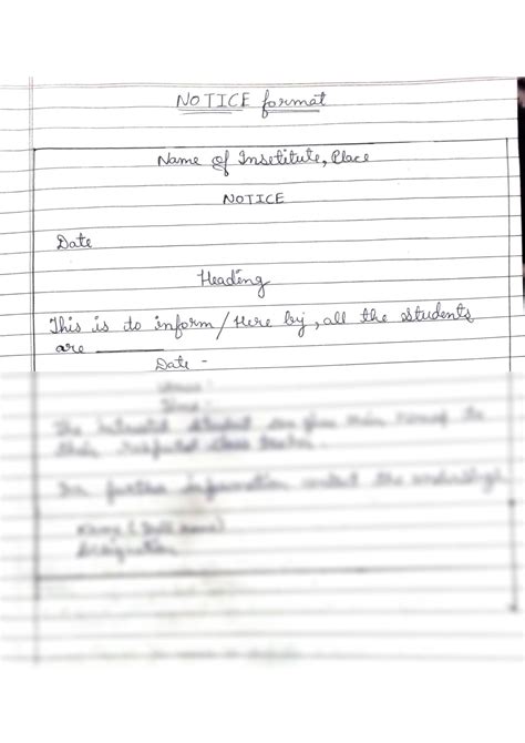 Notice Writing Format Class 11 的图像结果