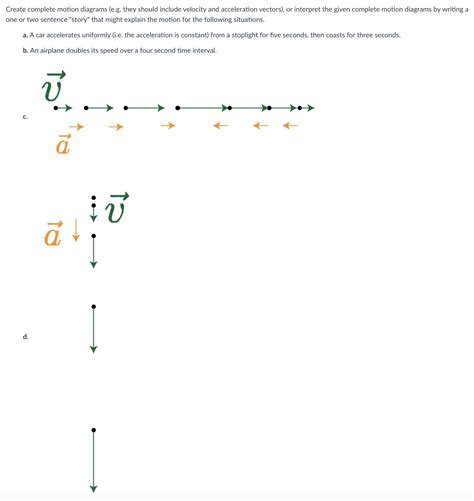 Solved Create complete motion diagrams (e.g. they should | Chegg.com