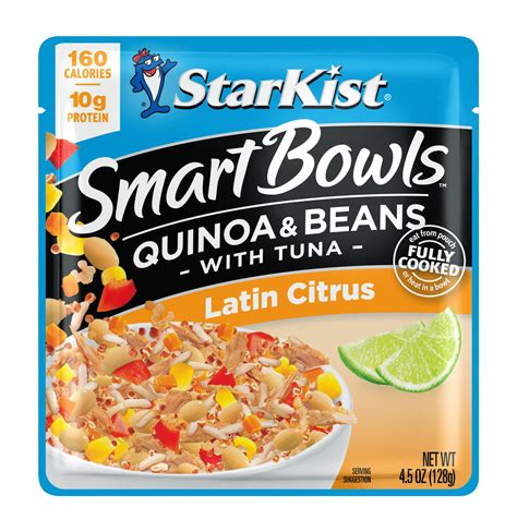 StarKist Smart Bowls Ready Meal, Latin Citrus Tuna with Quinoa & Beans ...