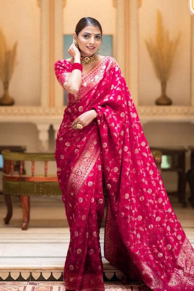 Nemesis Mehndi Soft Silk Saree With Serendipity Blouse Piece ...