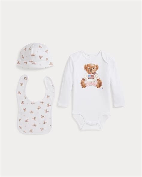 Polo Bear Cotton 3-Piece Gift Set for Baby Girl | Ralph Lauren® IN
