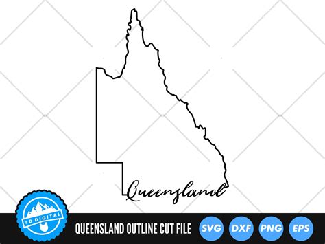 Queensland Outline SVG Files Queensland Cut Files Australian States Vector Files Queensland ...
