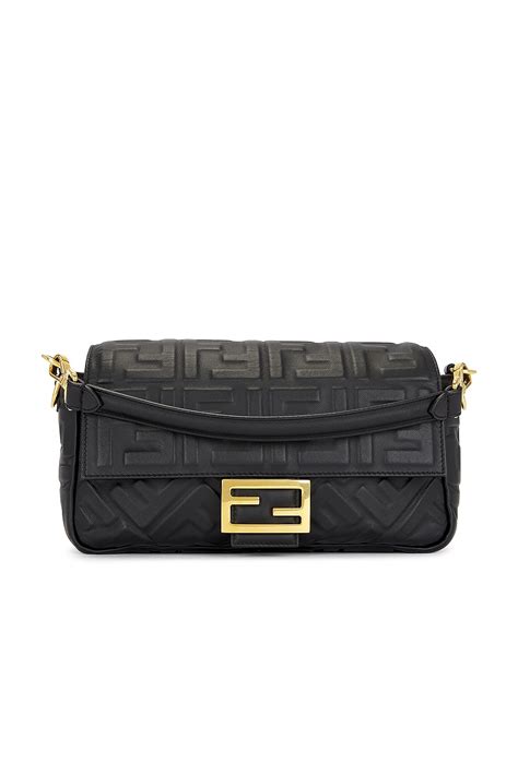 FWRD Renew Fendi Zucca Mama Baguette Shoulder Bag in Black | REVOLVE