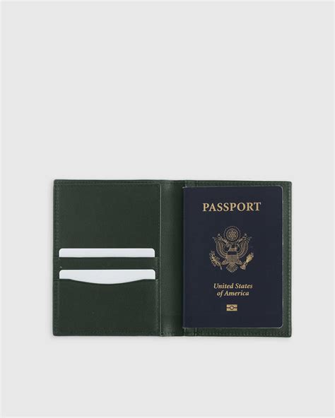 Nappa Leather RFID Blocking Passport Holder in Dark Green