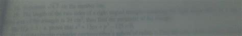 the length of the two sides of a right angle triangle containing the ...