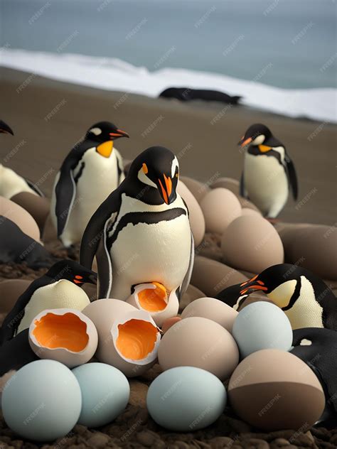 Premium Photo | Penguins lay eggs