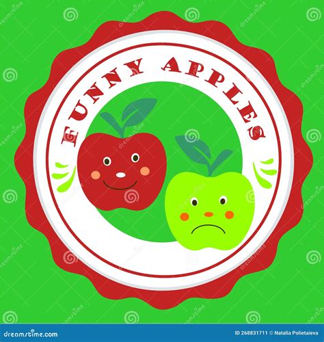 Funny Apples - Kind and Angry. Sticker Vector. Stock Vector ...
