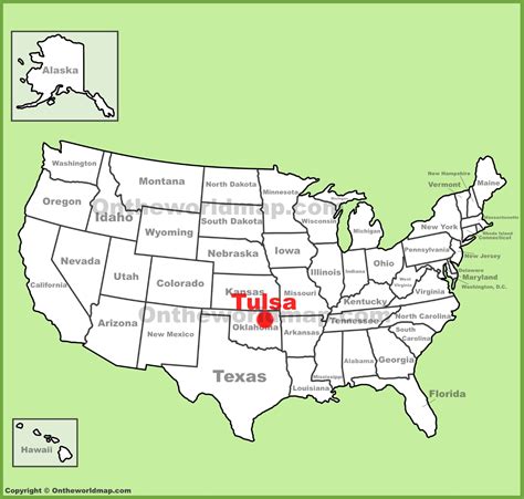 Tulsa location on the U.S. Map