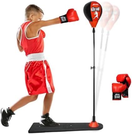 SPEED UP Champ Boxing Punching Stand Set with Punching Gloves & Pump ...