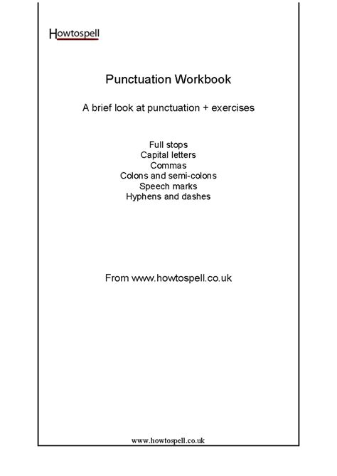 Punctuation+workbook - Punctuation Workbook A brief look at punctuation ...