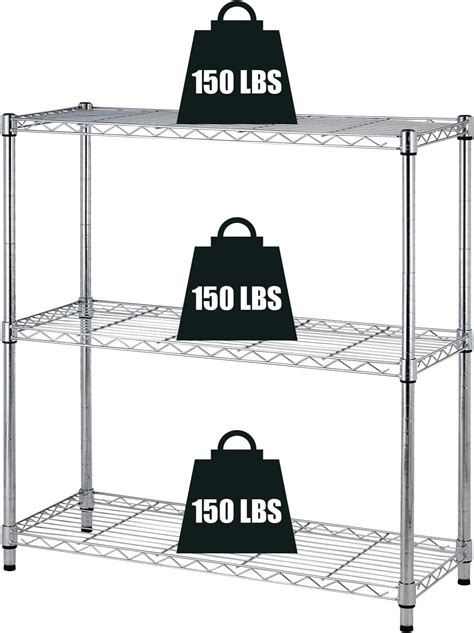 Buy 3-Tier Storage Shelves Adjustable, MGHH Wire Shelving Heavy Duty ...