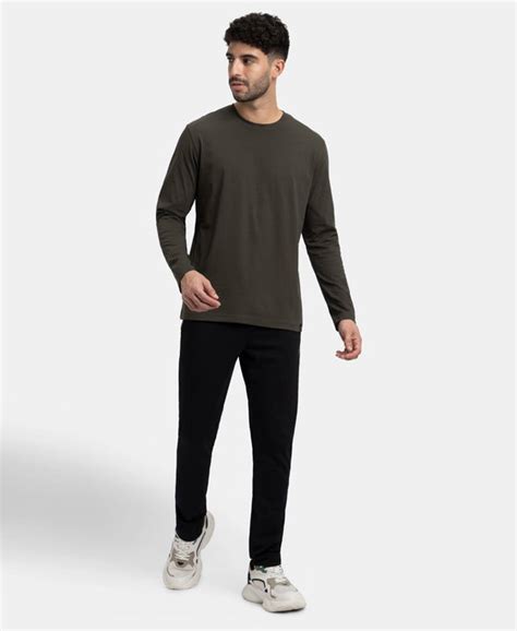 Buy Super Combed Cotton Rich Solid Round Neck Full Sleeve T-Shirt ...
