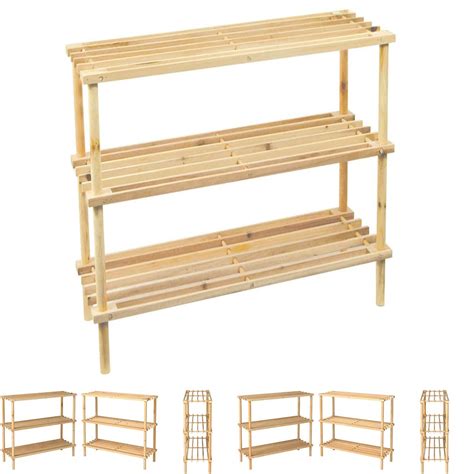 Ifja 3 Tier Bamboo Wooden Shoe Rack Boot Trainer Organiser | Desertcart ...